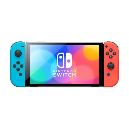 Nintendo Switch OLED Console Neon Blue and Neon Red view 2