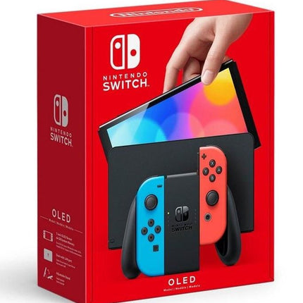 Nintendo Switch OLED Console Neon Blue and Neon Red