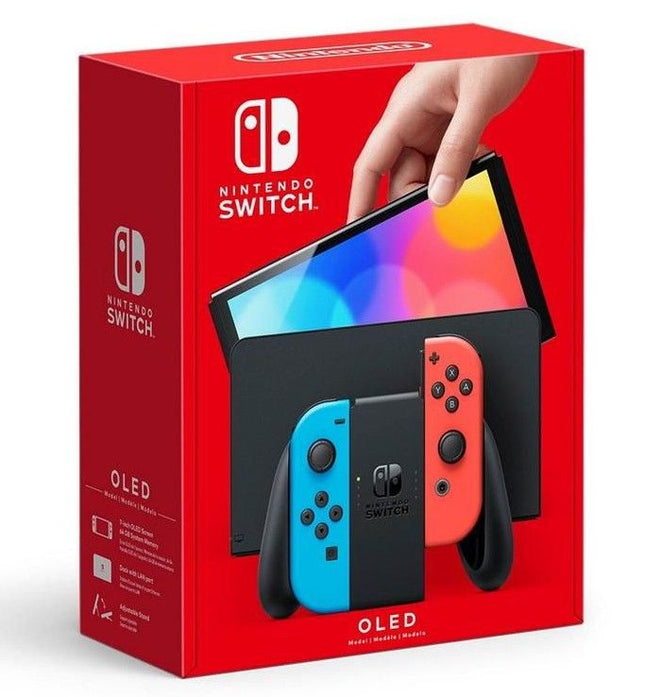 Nintendo Switch OLED Console Neon Blue and Neon Red